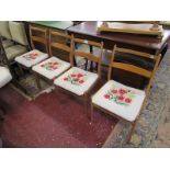 Set of four mid-century dining chairs