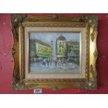 Small oil on board in gilt frame by J Burnett