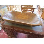 Large rustic dough bowl - H: 23cm W: 93cm D: 43cm