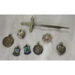 Collection of silver to include tie pin