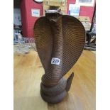 Wooden cobra figure