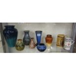 7 pieces of studio pottery etc