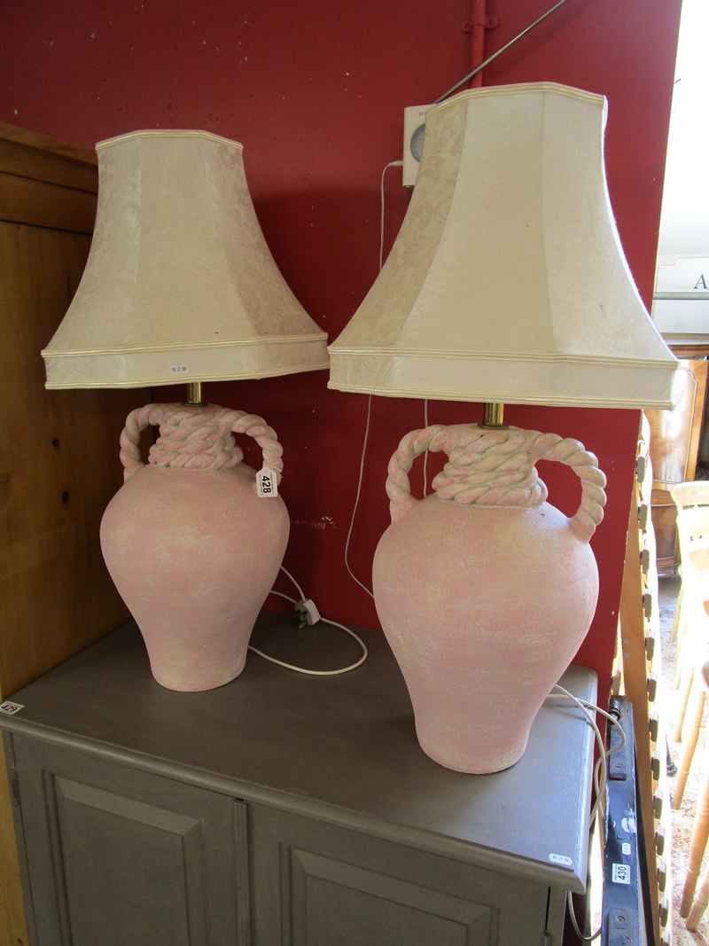 Pair of large table lamps - Approx H: 85cm