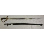 Early 20C German officers sword for cavalry with ruby set eyes