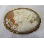 Antique gold mounted cameo brooch