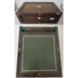 Good quality rosewood writing box with bone inlay