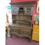 Oak welsh dresser - H: 220cm W: 144cm D: 56cm