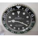 Reproduction GMT Master 2 Rolex advertising clock with sweeping second hand (The Riddler)