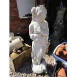 Stone water feature lady figure