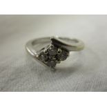 White gold 4 stone diamond ring