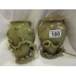 2 early onyx vases A/F