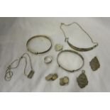 Collection of silver jewellery to include bangles