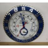 Rolex Yacht Master reproduction advertising clock with sweeping second hand