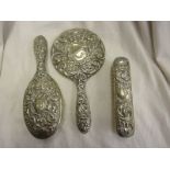 3 piece hallmarked silver dressing table set