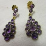 Pair of amethyst drop earrings