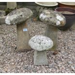 3 miniature staddle stones