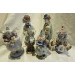 Collection of Lladro clown figures