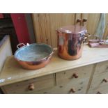 2 copper pans