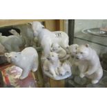 Collection of Lladro polar bears