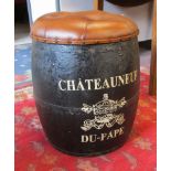 Chateauneuf Du-Pape advertising barrel stool