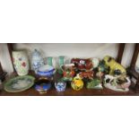 Collection of ceramics to include bull and calf
