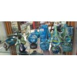 Collection of Mdina blue glass