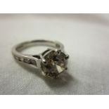 Fine 18ct white gold diamond solitaire ring (approx 1.5ct diamonds)