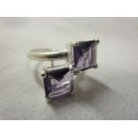 Silver and amethyst ring