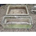 2 stone trough planters