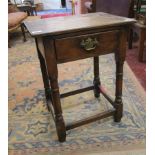 Antique oak occasional table - H: 63cm W: 50cm D: 38cm