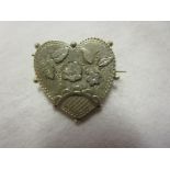 Victorian silver heart brooch