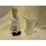 Royal Doulton figurine, HN 1978, Bedtime & Royal Worcester jug