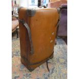 Very large vintage leather trunk
