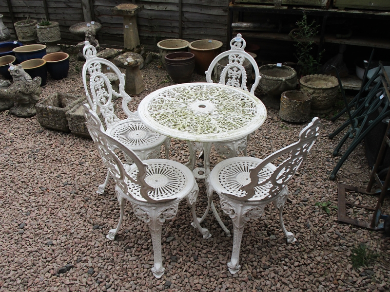 Metal garden table and 4 chairs