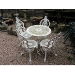 Metal garden table and 4 chairs