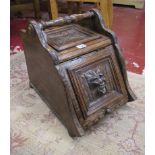 Oak coal scuttle with Green Man carving