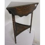 Unusual triangle occasional table on bobbin turned legs