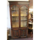 Oak display cabinet - H: 192cm W: 99cm D: 30cm