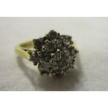 18ct gold diamond cluster ring