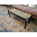 Antique rush seated foot stool