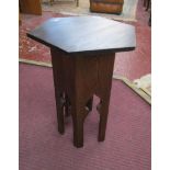 Small oak Arts & Crafts hexagonal occasional table