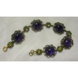 Amethyst and peridot bracelet