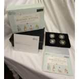 Royal Mint Silver Proof 50 pence coin deluxe set - Beatrix Potter 2018 Four Coins Character Set -