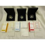 3 x Royal Mint Silver Proof 50 pence coin Black Box Ltd Edition Set - Peter Rabbit, Mrs. Tittlemouse