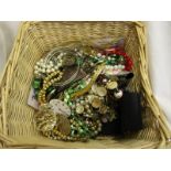 Basket of costume jewellery