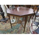 Octagonal mahogany inlaid table