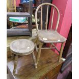 Childs chair and small milking stool