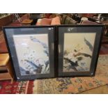 2 large floral prints