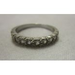 White gold half hoop stone set eternity ring