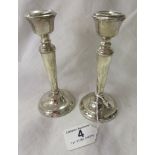 Small pair of hallmarked silver candlesticks